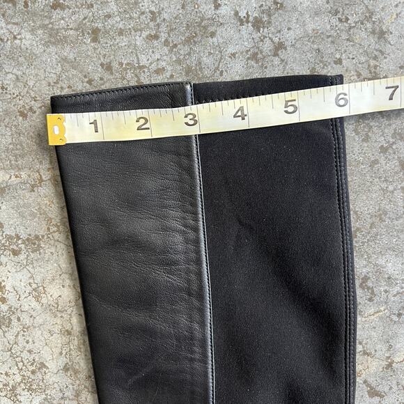 Stuart Weitzman Black Leather "Plack" 50/50 Wedge Knee High Boots Size 6 M - Picture 14 of 14